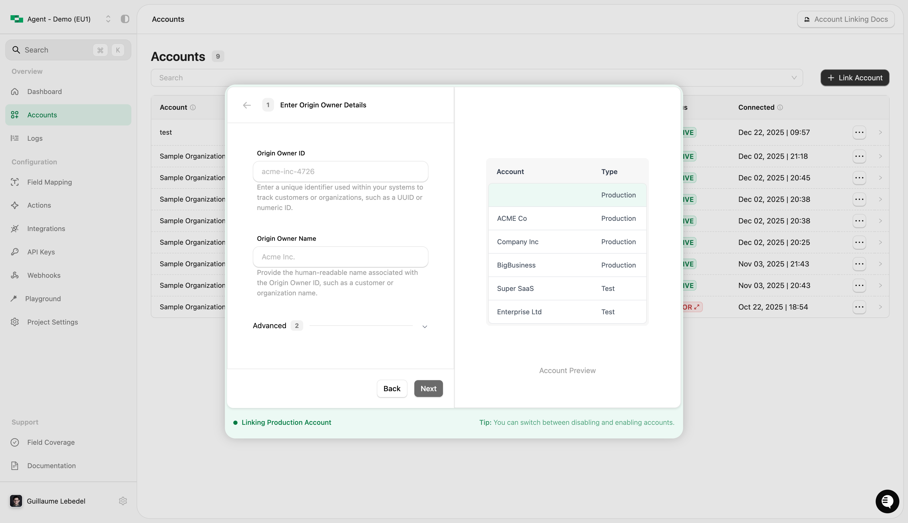 Auth Link form