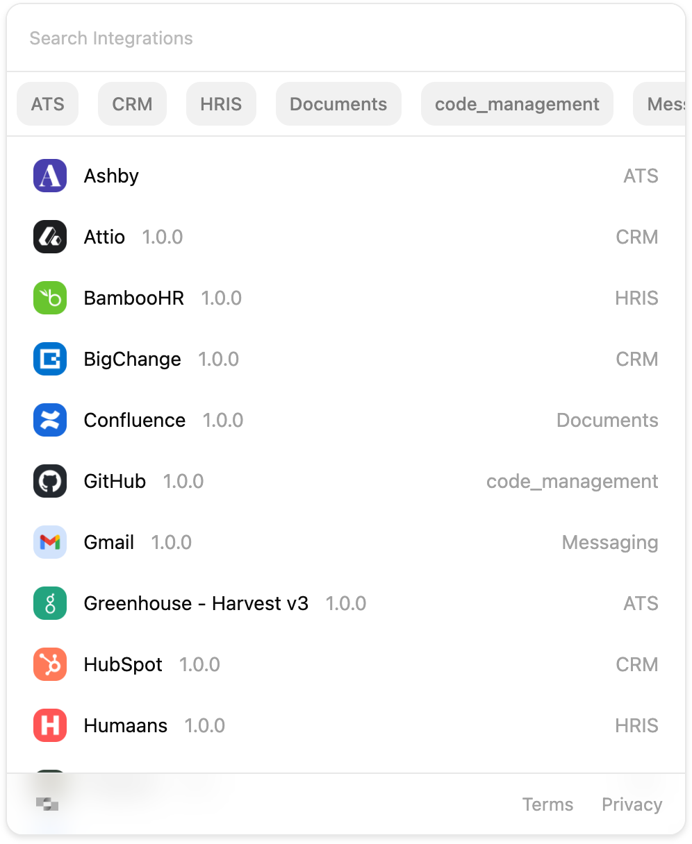 StackOne Hub Connector Listing